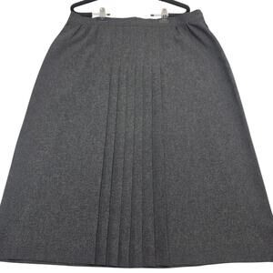 Mid-Century Vintage Grey Pleated Midi Skirt Vtg Size 20 Dark Academia Retro